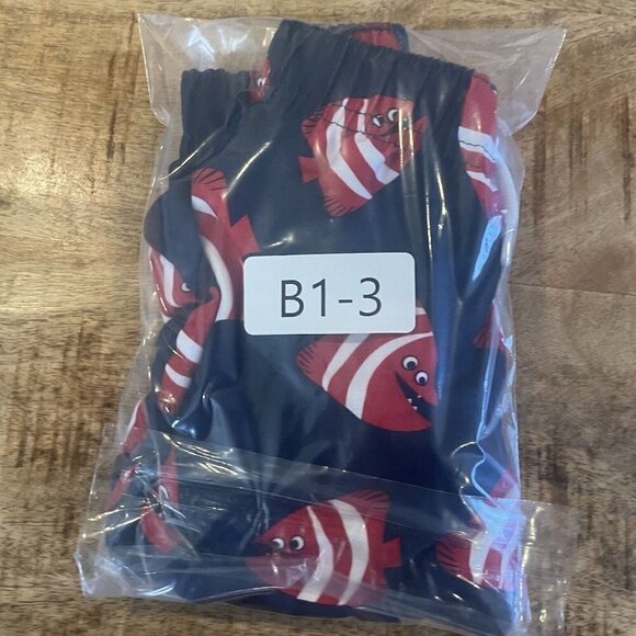 Gymboree Boys Size 6-12 months swim trunks Fish Swimsuit blue red bathing suit - Picture 5 of 5